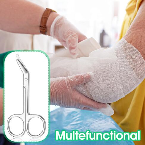 2 Pcs Ostomy Scissors Stainless Steel Curved Scissors Urothrostomy Surgical Nursing Bandage Supplies for Doctors Home Care Nurses Veterinary (Silver) in Saudi Arabia