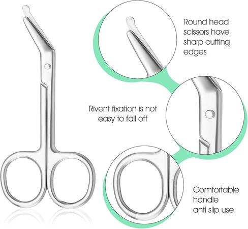 2 Pcs Ostomy Scissors Stainless Steel Curved Scissors Urothrostomy Surgical Nursing Bandage Supplies for Doctors Home Care Nurses Veterinary (Silver) in Saudi Arabia