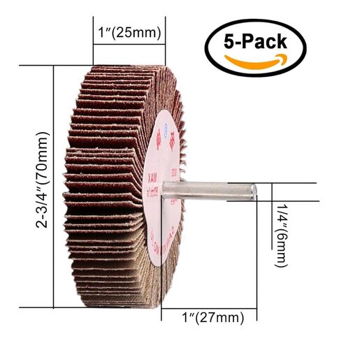 2.7-inch Abrasive Flap Wheel, Diameter(2-3/4-in) 70mm 5-Pack Aluminum Oxide Flap Wheel Shank φ1/4''(6mm) Wheels Grit 80# 120#240#320# Mounted Sandpape Flap Wheel (#80-5PCS) in Saudi Arabia