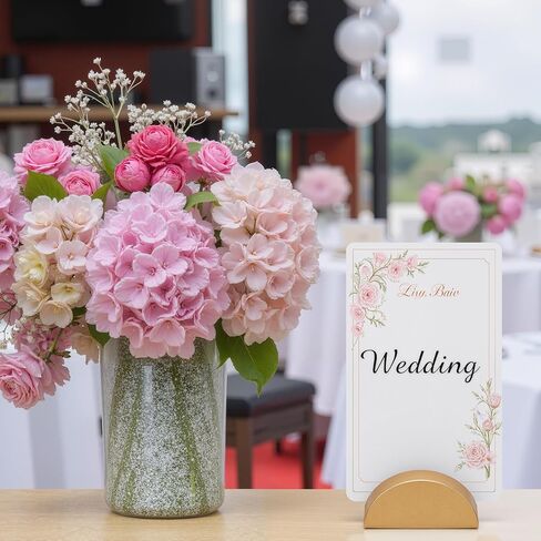 24 Pcs 6cm Large Table Number Holders Stands, Gold Wooden Semicircular Base Place Card Holders for Table | for Wedding, Restaurant Menu, Photo, Office Tag Clips, Party Events Decoration (Gold-24) in Saudi Arabia