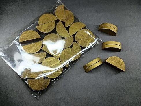 24 Pcs 6cm Large Table Number Holders Stands, Gold Wooden Semicircular Base Place Card Holders for Table | for Wedding, Restaurant Menu, Photo, Office Tag Clips, Party Events Decoration (Gold-24) in Kuwait
