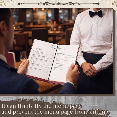 100 قطعة من أسلاك القائمة المرنة لقائمة المطاعم والمقهى وغطاء قائمة الكرمة مع أبازيم معدنية ذهبية مقاس 8 1/4 بوصة باللون الأسود in Kuwait