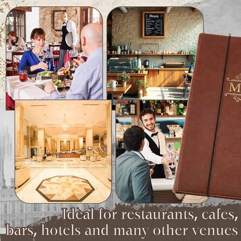 100 قطعة من أسلاك القائمة المرنة لقائمة المطاعم والمقهى وغطاء قائمة الكرمة مع أبازيم معدنية ذهبية مقاس 8 1/4 بوصة باللون الأسود in Kuwait