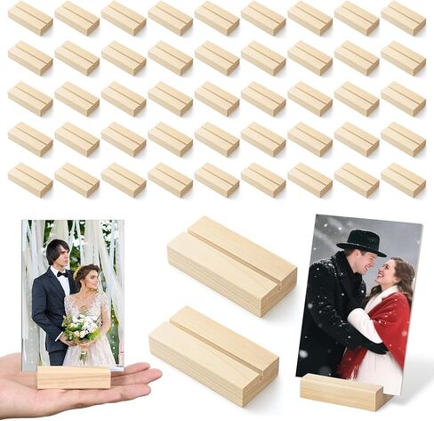 50 Pieces Wood Place Card Holders, Picture & Photo Holder, Wood Table Number Stands for Wedding, Ceremony, Birthday Party, Home Decoration in Saudi Arabia