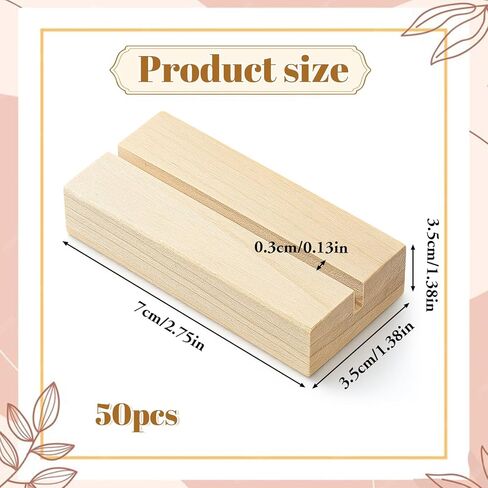 50 Pieces Wood Place Card Holders, Picture & Photo Holder, Wood Table Number Stands for Wedding, Ceremony, Birthday Party, Home Decoration in Saudi Arabia