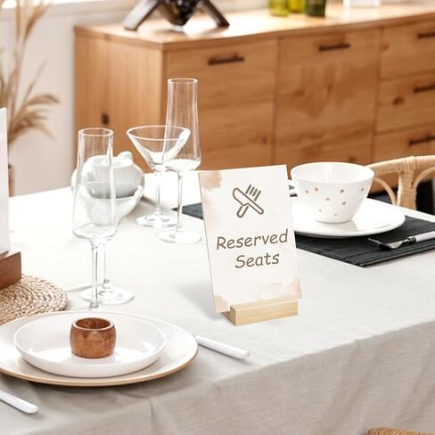 50 Pieces Wood Place Card Holders, Picture & Photo Holder, Wood Table Number Stands for Wedding, Ceremony, Birthday Party, Home Decoration in Saudi Arabia