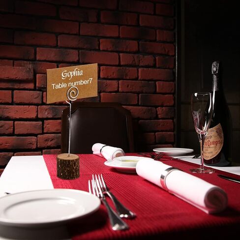 20 Pcs Wood Place Card Holders, Rustic Wood Table Number Holders Stands and 30 Pcs Kraft Place Cards, Wooden Name Cards Photo Holders for Wedding Party Sign Food Cards Label in Kuwait