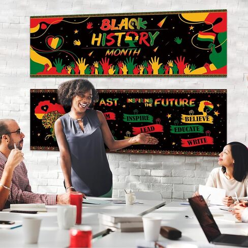 Harloon 2 Pcs Juneteenth Month Banner Happy Juneteenth Decorations African American Freedom Day Sign Classroom Party Celebration Decor for Wall Indoor Outdoor Juneteenth Party Supplies, 13.8 x 38.6 in in Saudi Arabia