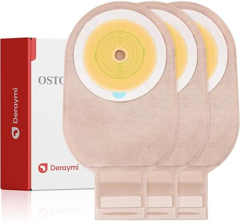 30 Pack Colostomy Bags, One Piece Ostomy Supplies with Closure for Ileostomy Colostomy Urostomy Stoma Care, Cut-to-Fit Drainable Pouches, 64 mm Max in Kuwait