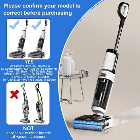 Roller Brush and HEPA Filter for Tineco Floor One Stretch S6/S7 Stretch Ultra/S7 Stretch Steam/i6 Stretch/i5 Stretch/S9 Artist steam/S9 Artist Pro Cordless Wet Dry Vacuum Cleaner Replacement Parts in Kuwait