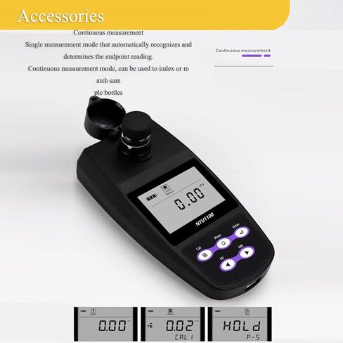 Digital Water Turbidity Tester Portable Water Quality Testing Meter NTU-1100 with Calibration Liquids 2-5 Point Calibration 100 Groups Memory Accurate ±2%~3% for Drinking Water Analysis in Saudi Arabia