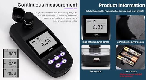 محلل معدات اختبار التعكر مقياس Nephelometer مقياس التعكر مع نطاق حل التعكر القياسي Formazine 0 ~ 1100NTU / FNU 0 ~ 275EBC 0 ~ 9999ASBC الدقة ± 2٪ / ± 3٪ تخزين بيانات واجهة USB in Kuwait