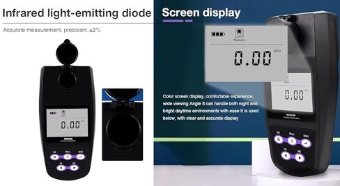 محلل معدات اختبار التعكر مقياس Nephelometer مقياس التعكر مع نطاق حل التعكر القياسي Formazine 0 ~ 1100NTU / FNU 0 ~ 275EBC 0 ~ 9999ASBC الدقة ± 2٪ / ± 3٪ تخزين بيانات واجهة USB in Kuwait