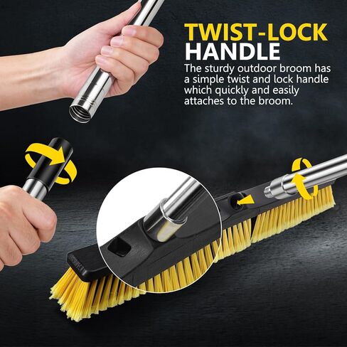 مكنسة دفع مقاس 60.96 سم، مكنسة صناعية من Masthome بشعيرات صلبة، مكنسة خارجية شديدة التحمل ومقبض طويل 55 بوصة، فرشاة مكنسة شديدة التحمل لتنظيف الأرضيات الخرسانية في ساحة المرآب والمستودع in Kuwait