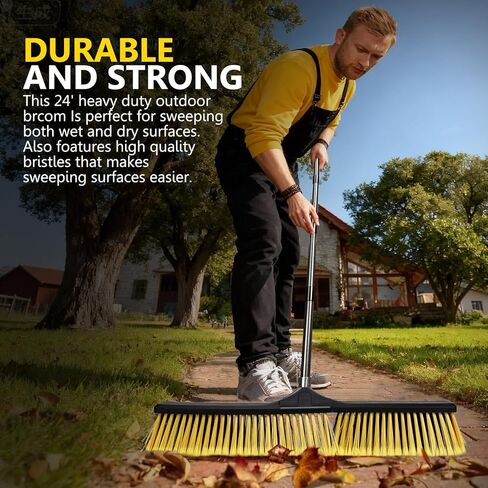 مكنسة دفع مقاس 60.96 سم، مكنسة صناعية من Masthome بشعيرات صلبة، مكنسة خارجية شديدة التحمل ومقبض طويل 55 بوصة، فرشاة مكنسة شديدة التحمل لتنظيف الأرضيات الخرسانية في ساحة المرآب والمستودع in Kuwait