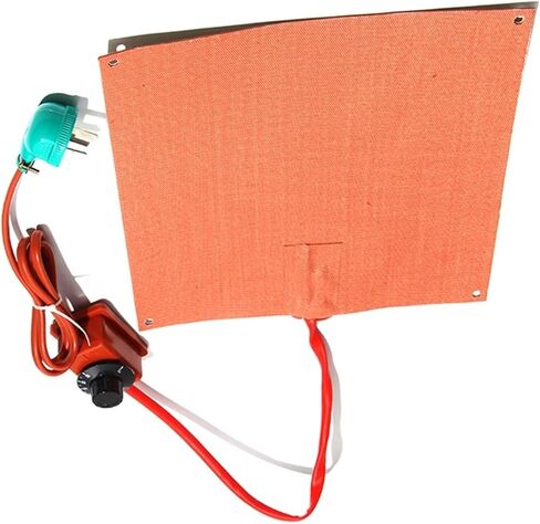 Silicone Heater with Mechanical Knob Thermostat - 120-240W, Temperature 30-150°C, Multiple Sizes with Mounting Holes(180C Thermostat,12V-100x200mm) in Kuwait