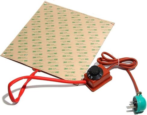 Silicone Heater with Mechanical Knob Thermostat - 120-240W, Temperature 30-150°C, Multiple Sizes with Mounting Holes(180C Thermostat,12V-100x200mm) in Saudi Arabia