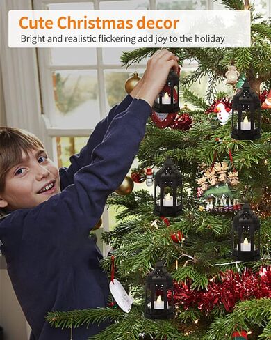 SHYMERY Mini Lantern, Western Party Decorations, 12 Pcs Western Themed Table Centerpieces, Cowboy Lantern Favors, Camping Decor Hanging Lamp for Halloween Christmas Wedding,4 Inch(Black) in Kuwait