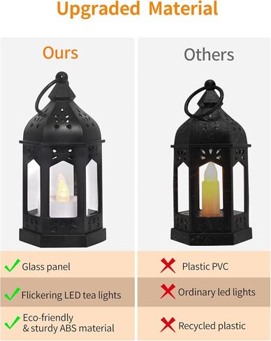 SHYMERY Mini Lantern, Western Party Decorations, 12 Pcs Western Themed Table Centerpieces, Cowboy Lantern Favors, Camping Decor Hanging Lamp for Halloween Christmas Wedding,4 Inch(Black) in Kuwait