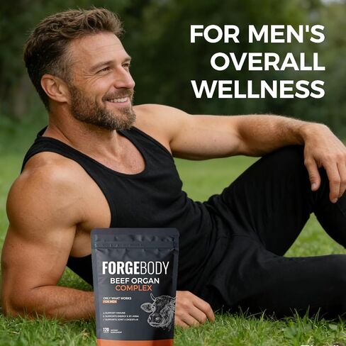 Forgebody Beef Organ Complex Supplement, 120 Capsules Grass Fed Beef Liver Capsules, Immune Support, Gluten Free, Non-GMO (1) in Saudi Arabia