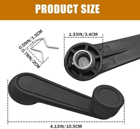 2PCS Window Crank Handles, 69260-10040 Auto Plastic Interior Door Handles Front Rear Driver Left Passenger Right Replacement for Toyota 4Runner Camry Corolla Matrix Pickup Sienna (Black) in Saudi Arabia