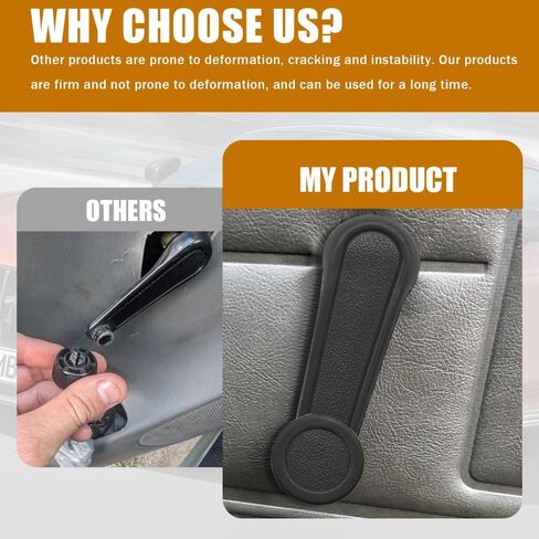 2PCS Window Crank Handles, 69260-10040 Auto Plastic Interior Door Handles Front Rear Driver Left Passenger Right Replacement for Toyota 4Runner Camry Corolla Matrix Pickup Sienna (Black) in Saudi Arabia