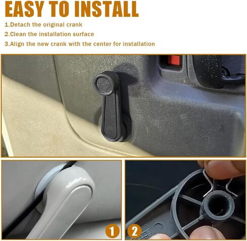 2PCS Window Crank Handles, 69260-10040 Auto Plastic Interior Door Handles Front Rear Driver Left Passenger Right Replacement for Toyota 4Runner Camry Corolla Matrix Pickup Sienna (Black) in Saudi Arabia
