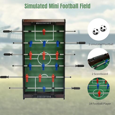 36 Inch Tabletop Foosball Game Set, Table Football, Tabletop Football Games, Durable Soccer Kit for Adults, Children, Families and Playrooms, Easy to Store in Saudi Arabia