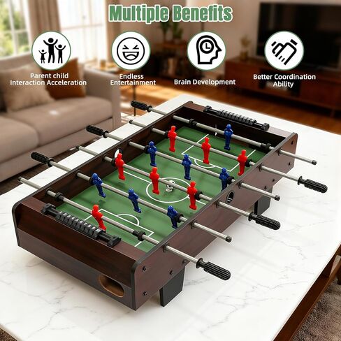 36 Inch Tabletop Foosball Game Set, Table Football, Tabletop Football Games, Durable Soccer Kit for Adults, Children, Families and Playrooms, Easy to Store in Saudi Arabia