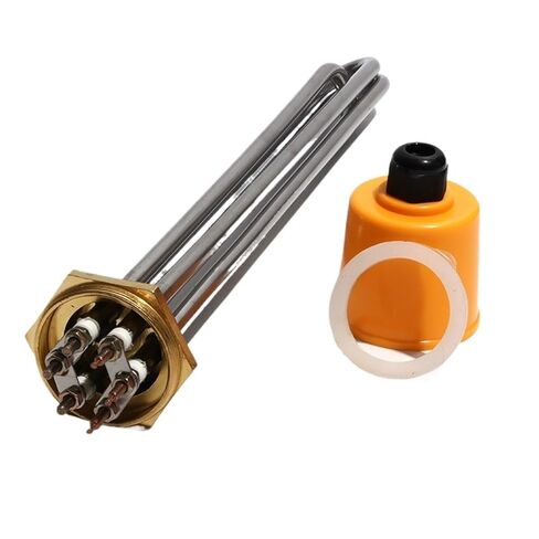High-Efficiency DN40 Water Tank Heating Element - 1.5" Thread, 3-12KW, 220V/380V, Durable 201SS Tube(with hex nut,380V-3KW 195mmL) in Kuwait