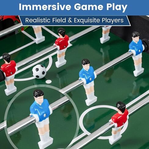 GYMAX Foosball Table, 37 Inch Soccer Table Game with 2 Balls, Manual Scorers, Sturdy MDF Construction for Game Room, Home, Office, Family Night in Saudi Arabia