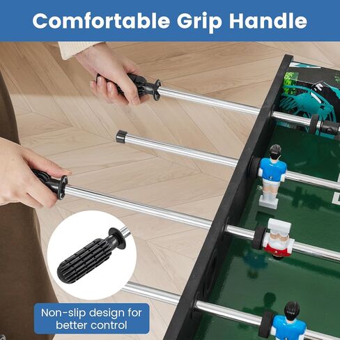 GYMAX Foosball Table, 37 Inch Soccer Table Game with 2 Balls, Manual Scorers, Sturdy MDF Construction for Game Room, Home, Office, Family Night in Saudi Arabia