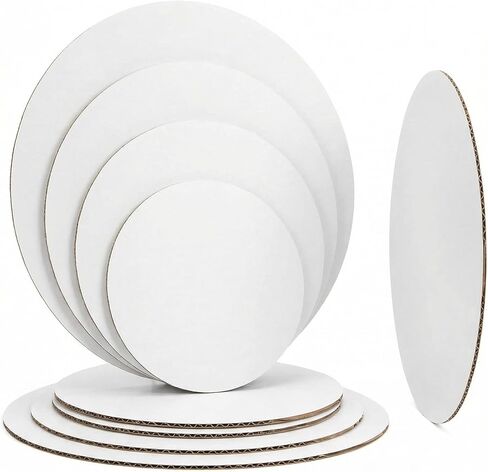 12 عبوة من ألواح الكيك المستديرة المتنوعة (6، 8، 10، 12 بوصة)، قواعد كيك من الورق المقوى الأبيض القوي بسمك 3 مم، دوائر كيك مقاومة للدهون ومقاومة للماء للكعك المتدرج وأعياد الميلاد والخبز متعدد الأحجام (3 من كل واحدة) in Kuwait