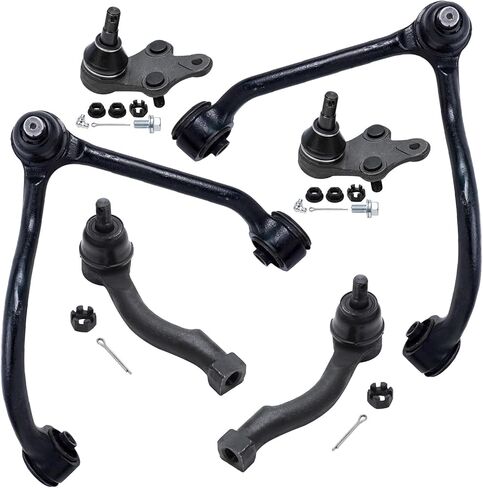 Detroit Axle - Front 6pc Control Arms Kit for 06-14 Honda Ridgeline, 2 Lower Control Arms 4 Inner & Outer Tie Rod Ends 2006 2007 2008 2009 2010 2011 2012 2013 2014 Replacement in Saudi Arabia