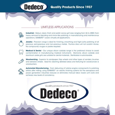 دبابيس Dedeco Sunburst للأدوات الدوارة - دبابيس 3 مم، ملحقات أدوات دوارة لتلميع وتلميع البلاستيك الحراري الدقيق، 400 حبيبة دقيقة، أكسيد الألومنيوم - 100 عبوة in Kuwait