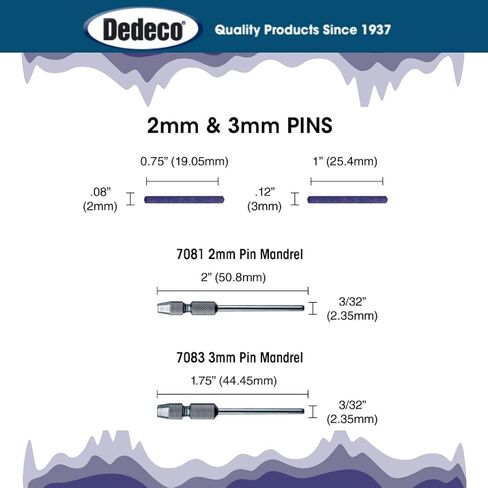 دبابيس Dedeco Sunburst للأدوات الدوارة - دبابيس 3 مم، ملحقات أدوات دوارة لتلميع وتلميع البلاستيك الحراري الدقيق، 400 حبيبة دقيقة، أكسيد الألومنيوم - 100 عبوة in Kuwait