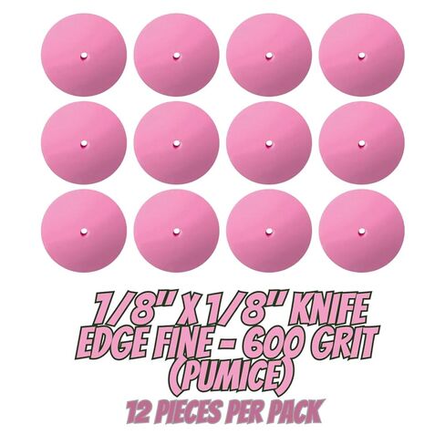 عجلة كاشطة مطاطية من Dedeco Sunburst للأداة الدوارة - عجلة حافة السكين 7/8 بوصة (22 مم)، ملحقات الأدوات الدوارة للتشطيب والتلميع، وردي 600 حبيبة، (خفاف ناعم) - 12 قطعة في كل عبوة in Kuwait