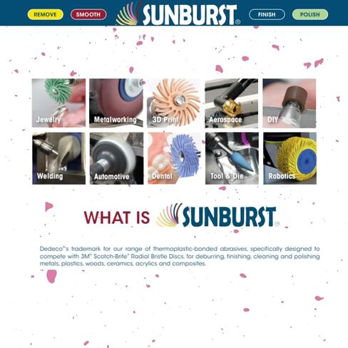 عجلة كاشطة مطاطية من Dedeco Sunburst للأداة الدوارة - عجلة حافة السكين 7/8 بوصة (22 مم)، ملحقات الأدوات الدوارة للتشطيب والتلميع، وردي 600 حبيبة، (خفاف ناعم) - 12 قطعة في كل عبوة in Kuwait