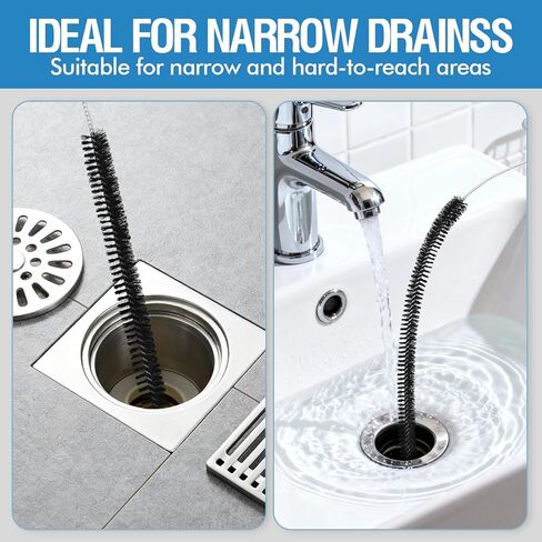 مجموعة 3 قطع من فرش الصرف مع فرشاة تنظيف لفائف الثلاجة، مجموعة فرشاة تنظيف الصرف متعددة الاستخدام لحوض المطبخ، ومصارف الحمام وإزالة الانسداد السطحي in Kuwait