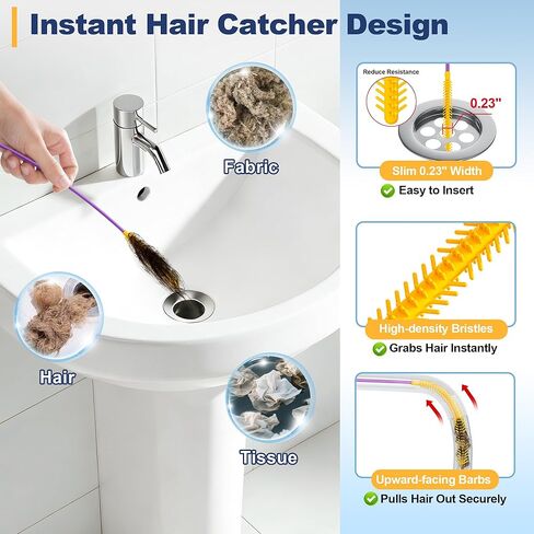 35-Inch Metal Drain Snake Hair Clog Remover, Reusable Sink Snake Drain Hair Remover Tool, Flexible Break-Resistant Plumbing Snake Drain Cleaner for Shower, Bathtub, and Kitchen Sink (5 Pack) in Kuwait