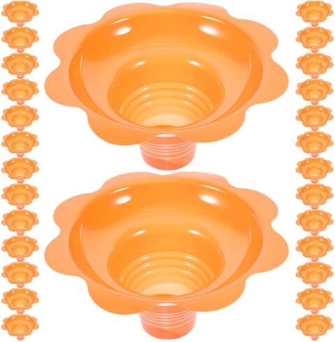 Wakauto 100pcs Disposable Plastic Ice Cream Cups 4oz Small Dessert Bowls Takeout Food Containers for Yogurt and Chilled Treats with Orange Color in Saudi Arabia