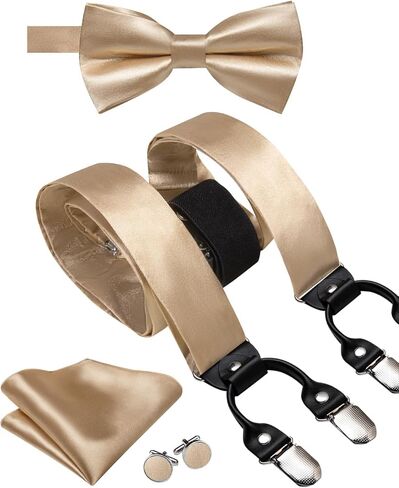 Hi-tie Men Superender Bowtie Set Set Preied Bow Tie Tie Pocket Cufflinks قابل للتعديل شكل y in Saudi Arabia