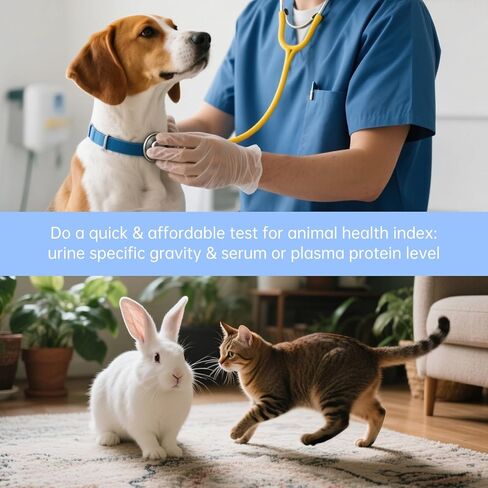 3 in 1 Animal Clinical Refractometer, Urine Specific Gravity Serum Protein Measuring for Veterinary/Pet, No Battery Required Hand Held Cat and Dog Health Index Measuring Instrument in Saudi Arabia