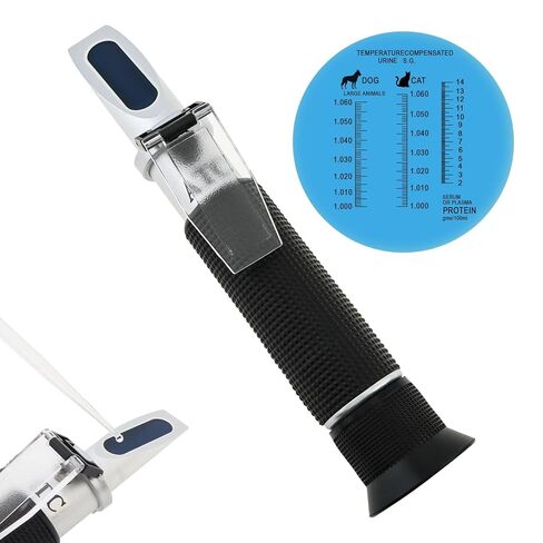 3 in 1 Animal Clinical Refractometer, Urine Specific Gravity Serum Protein Measuring for Veterinary/Pet, No Battery Required Hand Held Cat and Dog Health Index Measuring Instrument in Saudi Arabia