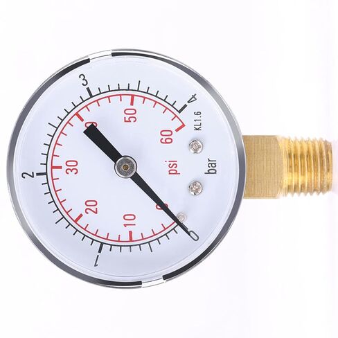 Fafeicy Mini Dial ضغط معدني لمختلف السوائل والغازات 0 إلى 4bar 0 إلى 60psi NPT موصل نحاسي in Saudi Arabia