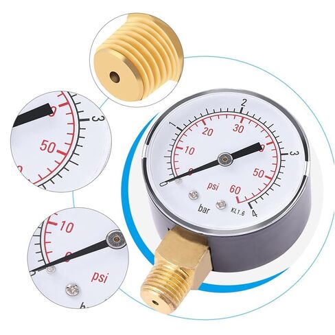Fafeicy Mini Dial ضغط معدني لمختلف السوائل والغازات 0 إلى 4bar 0 إلى 60psi NPT موصل نحاسي in Saudi Arabia