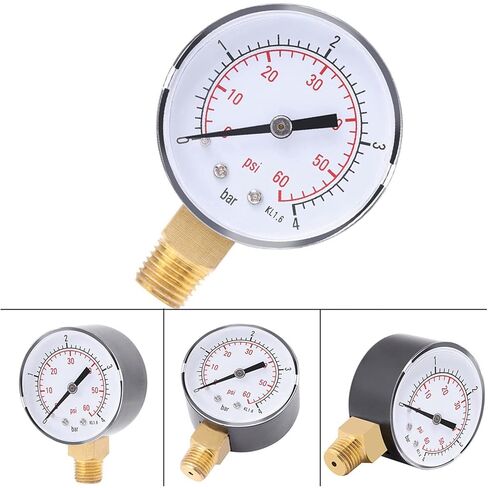 Fafeicy Mini Dial ضغط معدني لمختلف السوائل والغازات 0 إلى 4bar 0 إلى 60psi NPT موصل نحاسي in Saudi Arabia
