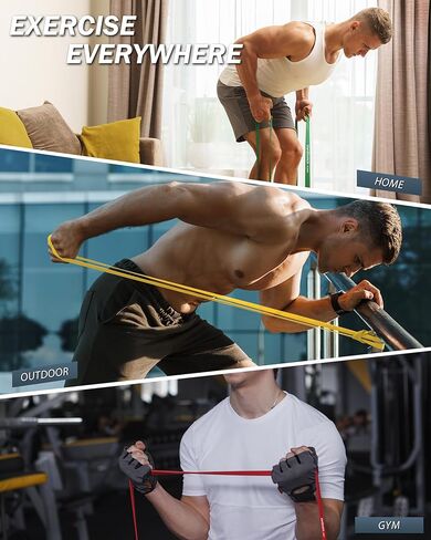 Resistance Bands for Working Out,5-Level Elastic Pull Up Assistance Bands Set for Men & Women,Exercise Bands for Home Workouts,Fitness,Training & Physical Therapy in Saudi Arabia