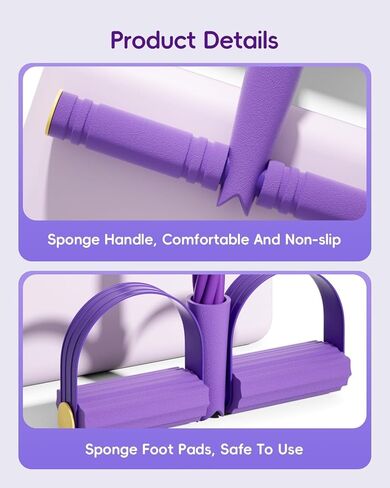 Multifunction Tension Rope, 6-Tube Elastic Yoga Pedal Puller Resistance Band, Natural Latex Tension Rope Fitness Equipment, for Abdomen/Waist/Arm/Leg Stretching Slimming Training in Saudi Arabia