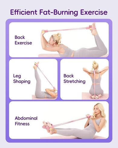 Multifunction Tension Rope, 6-Tube Elastic Yoga Pedal Puller Resistance Band, Natural Latex Tension Rope Fitness Equipment, for Abdomen/Waist/Arm/Leg Stretching Slimming Training in Saudi Arabia